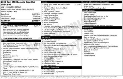 2019 RAM 1500 Laramie 4x4 Crew Cab 5'7" Box