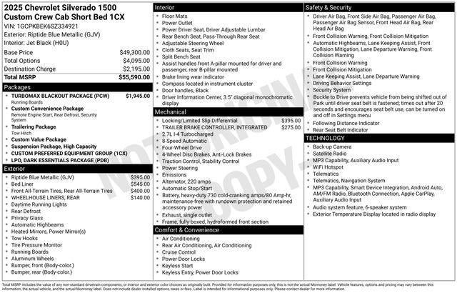 2025 Chevrolet Silverado 1500 Crew Cab Short Box 4-Wheel Drive Custom