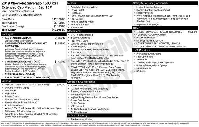 2019 Chevrolet Silverado 1500 Double Cab Standard Box 4-Wheel Drive RST