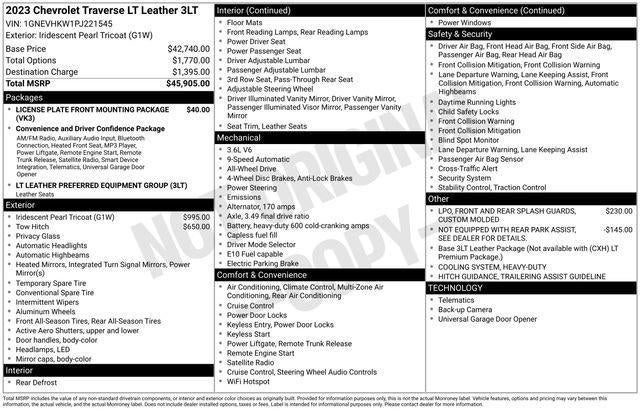 2023 Chevrolet Traverse AWD 3LT