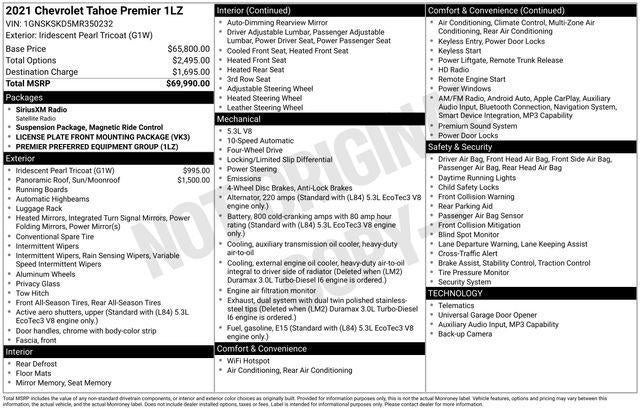 2021 Chevrolet Tahoe 4WD Premier