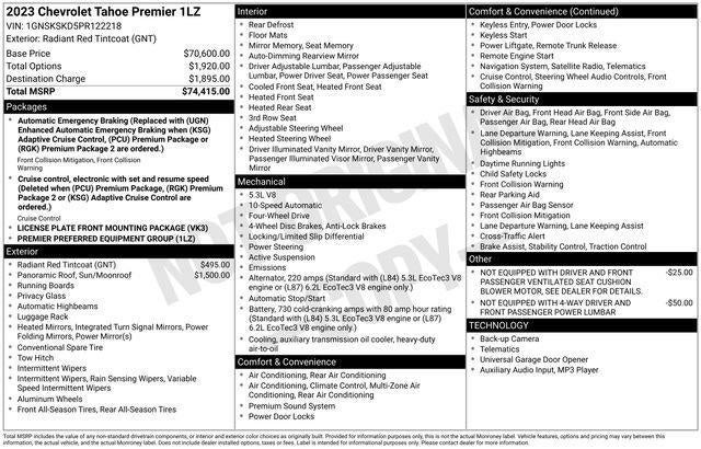 2023 Chevrolet Tahoe 4WD Premier
