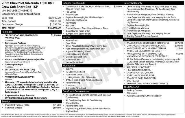 2022 Chevrolet Silverado 1500 Crew Cab Short Box 4-Wheel Drive RST