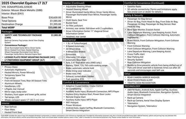 2025 Chevrolet Equinox AWD LT