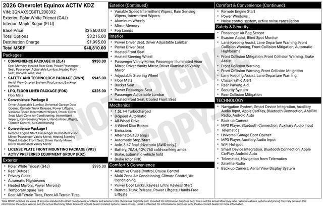 2026 Chevrolet Equinox AWD ACTIV