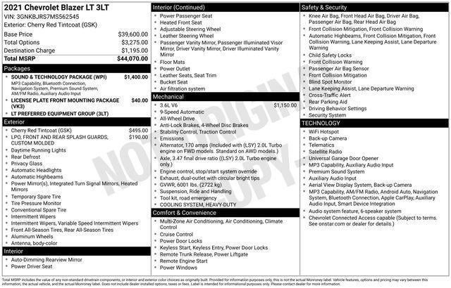 2021 Chevrolet Blazer LT AWD